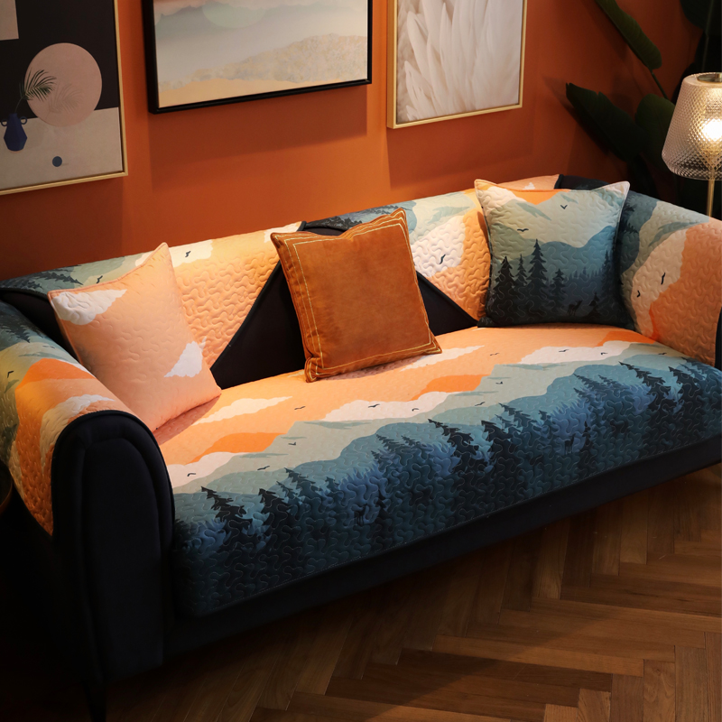 Small Forest Nordic minimalist sofa cushion full cotton fabric Art non-slip sofa cover cushion Four Seasons universal