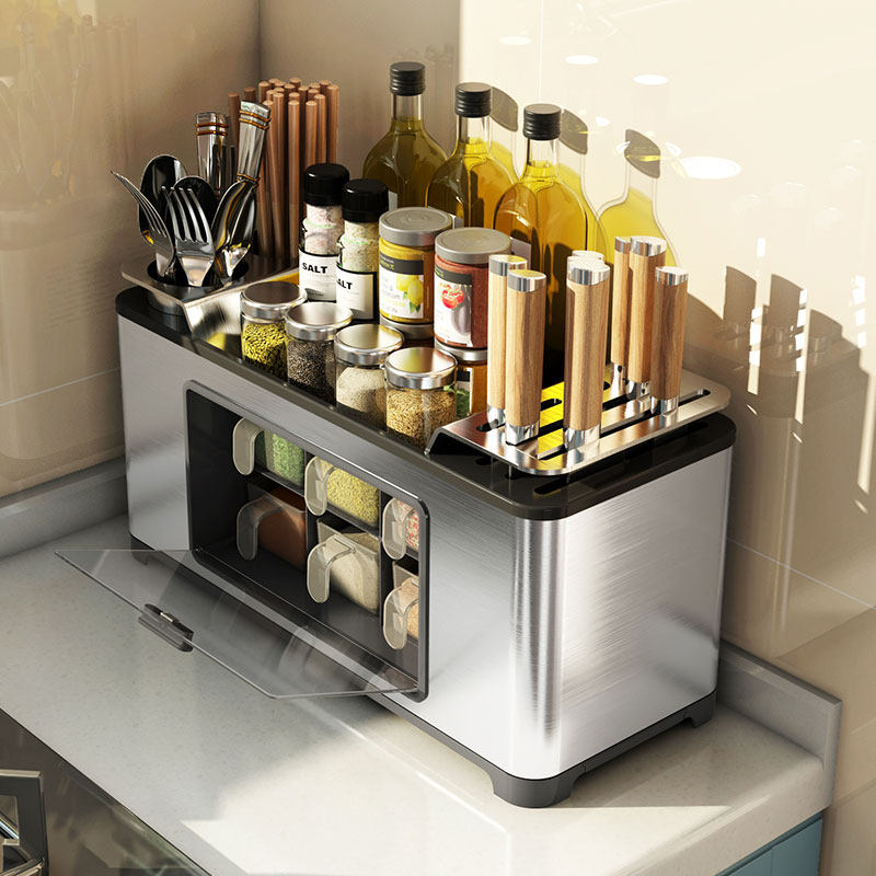 Home Kitchen Supplies Containing box Condiment Table Face Tool Holder Corner of Corner Seasoning Box Suit Oil Salt Sauce Vinegar