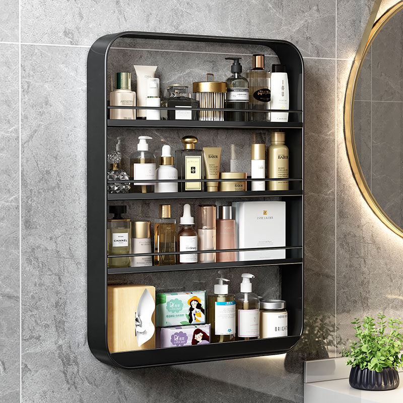 Make-up Room Toilet Upper Shelf Wall-mounted Washstand Wash Terrace Cosmetic Multilayer Containing shelf Bathrooms Free Punch