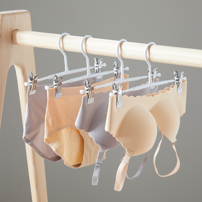 Stainless steel drying rack hook with clip drying underwear clip household trousers rack without trace special drying storage artifact