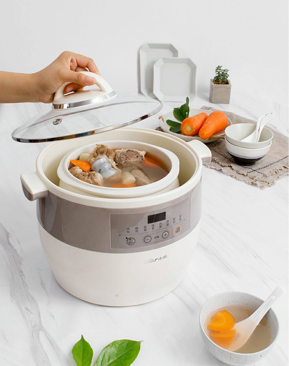 Small Bear Electric Saucepan Electric Saucepan Electric Saucepan Household Full Automatic Large Capacity Cooking Porridge Theorizer Saucepan Soup Water-Stop Stew Saucepan