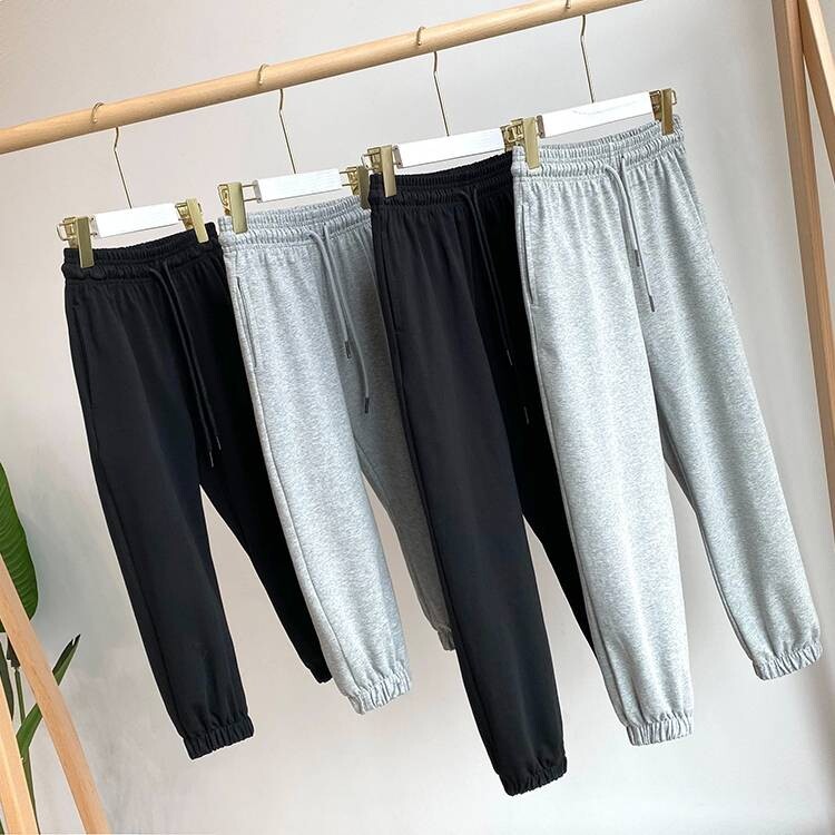Spring and Autumn Adult Children 110-170 Size Parent-Child Cotton Small Terry Loose Casual Pants and Sweatpants