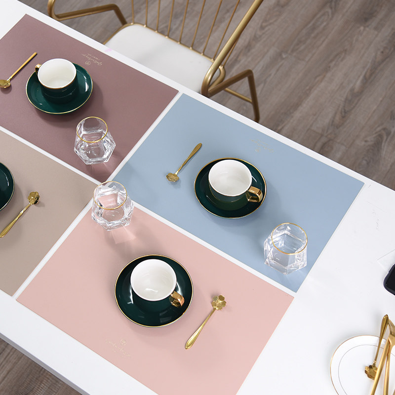 Clean Music Sanskrit Dining Mat Nordic Tennis Red Ins Wind Defense Oil Anti-Burn Leather Heat Insulation Mat for dinner Western Dining Mat Table Mat