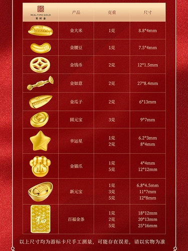 实时金 Ювелирные изделия 1G2G3G5G Golden Doudan Golden Mate Baoxing Ball Doudou Investment Golden Cats Au9999