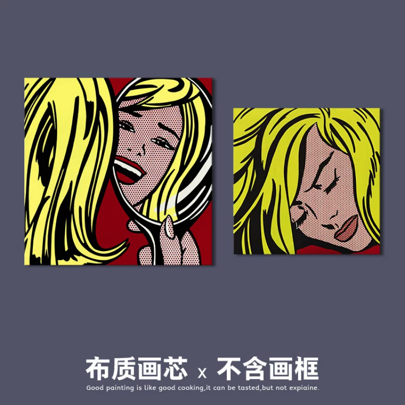 ROY LICHTENSTEIN Поп-дот девочка абстрактная одежда магазин ретро ткань живопись стикер настенный подвесной рельеф