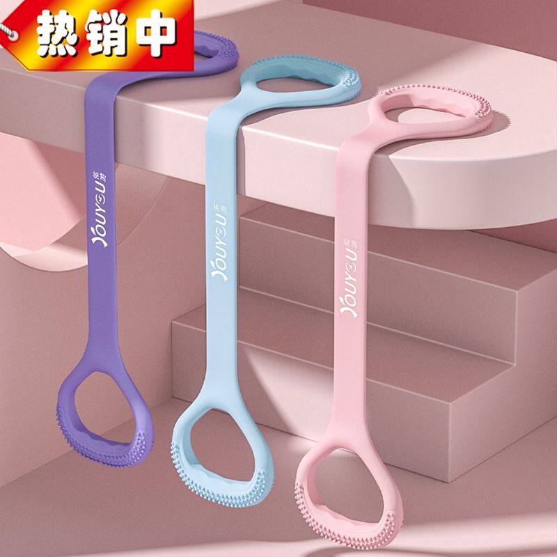 Terminal female with elastic rope to shoulder back and cervical vertebrate relaxation tensile office lumbar muscle exercise