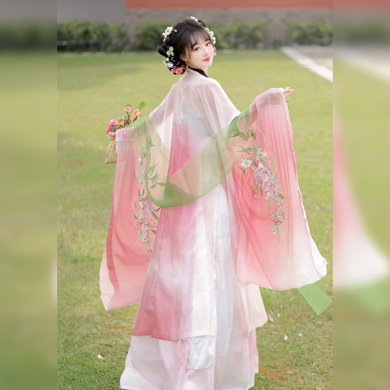 或锦春日瑶汉服！刺绣仙气诃子裙+原创套装，美到窒息！-汉服套装-淘宝