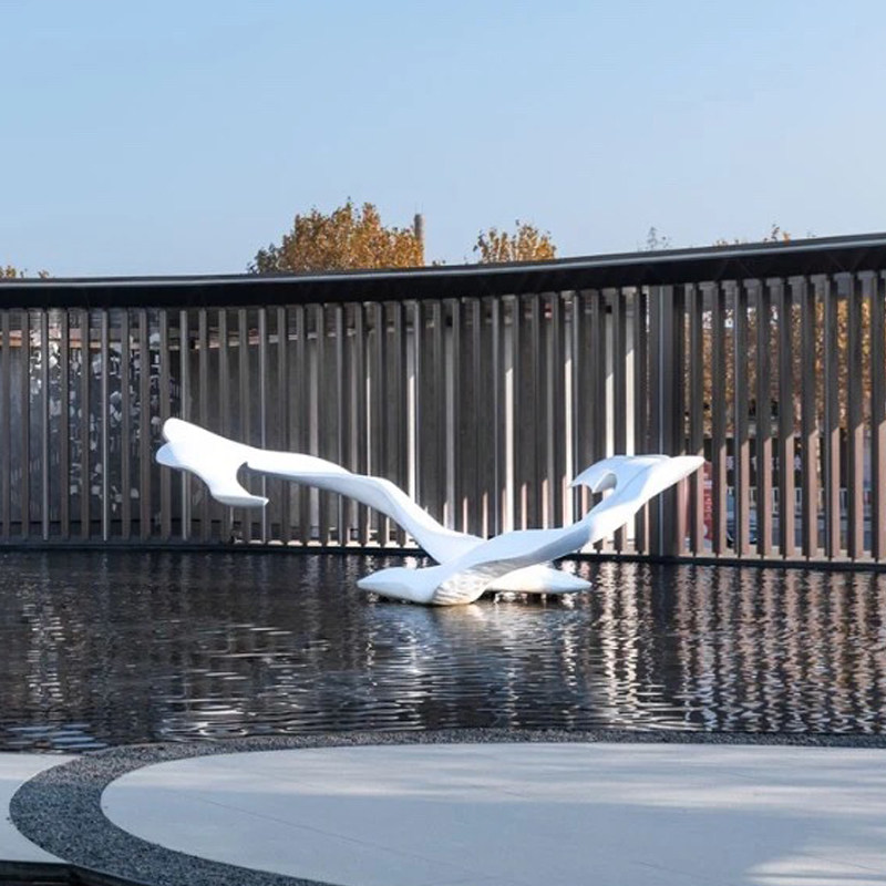 Outdoor Fibreglass Profiled Sculpture Custom Creativity Brief Abstract Art Garden Forest Landscape Modern Landing Big Pendulum