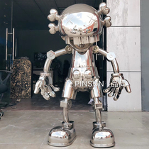 FRP sprayed abstract imitation stainless steel creative sculpture hotel clubhouse lobby soft decoration Villa beautiful ornaments