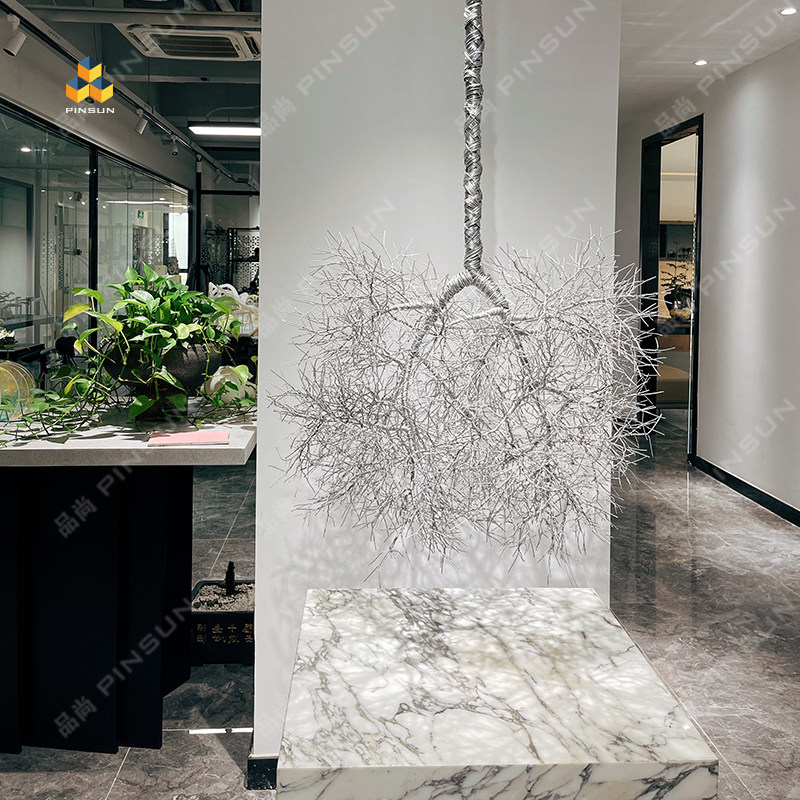 Modern New Chinese Hotel Lobby Iron Hangpin HouseHome Villa Air Creative Creative Trim New Pure Handicrafts