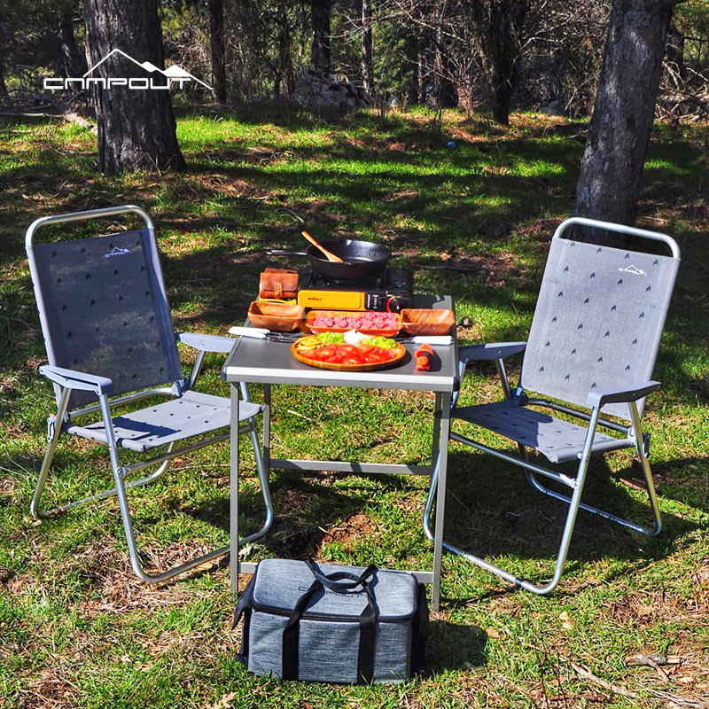 Outdoor folding deck chair for lunch break single portable car fishing recreational beach chair park chair aluminum alloy bench