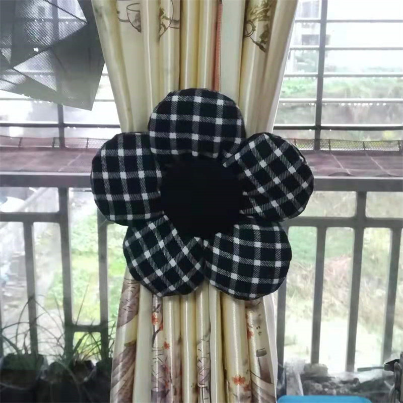 Curtains with simple cloth bouquet with curtain belt with cute Korean cartoon bundled adhesive curtains
