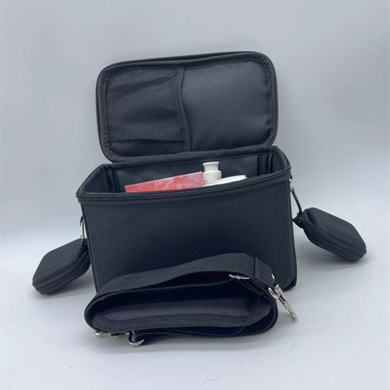 Black cosmetic bag large-capacity portable multi-functional storage bag tattoo embroidery makeup artist professional double-layer cosmetic case