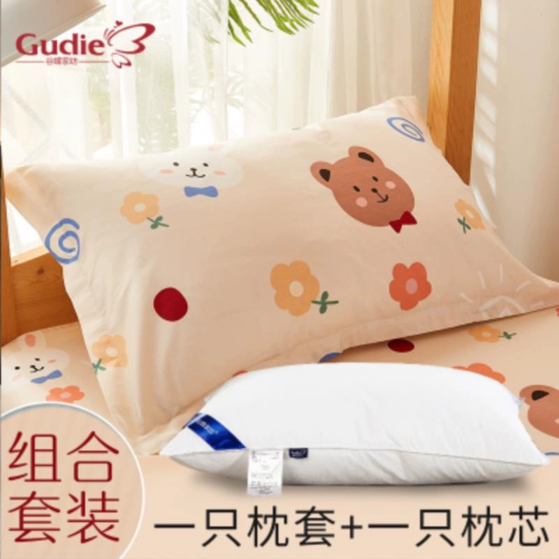 in cotton gối kết hợp gối đơn đôi trẻ em áo gối đơn bông sinh viên gối áo gối - Gối