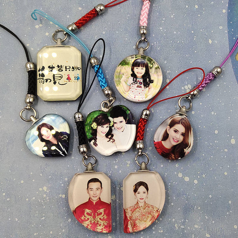Personalized custom photo mobile phone pendant couple mobile phone chain pendant keychain hanging jewelry creative gifts to girlfriends