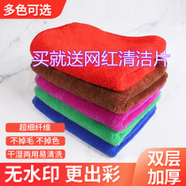 Clip-on flat mop replacement cloth Rag towel Large mop replacement cloth thickened water absorption does not lose hair