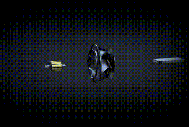 02. 高效EC风机：分离式架构，较传统风机风量提升45%以上，效率提升6%以上