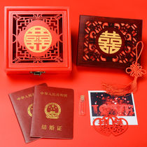 Wedding certificate storage box Wedding registration photo collection box 6 inch wedding registration photo frame protection collection box