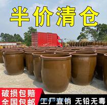 Old-fashioned water storage tank ceramic large household rough pottery pickle tank extra large sauerkraut tile tank Pickles pottery tank