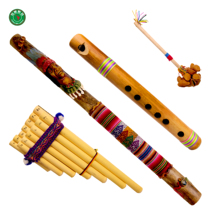 Handmade Inca instruments imported from Peru exotic cultural music Indian traditional flutes and panpipes
