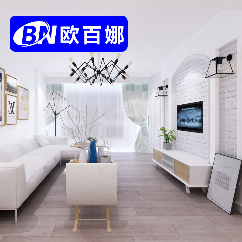 OBINA Household Environmental PVC Floor Leather Anti-Slide Cement Floor Pasted Wood-Length Self-Clay Floor
