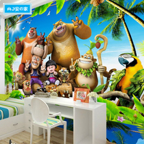Bear Infested Background Wall Paper Children House Wallpaper Amusement Park Mural Head Strong Cartoon Wall Cloth Kid Bedroom Wall Cloth