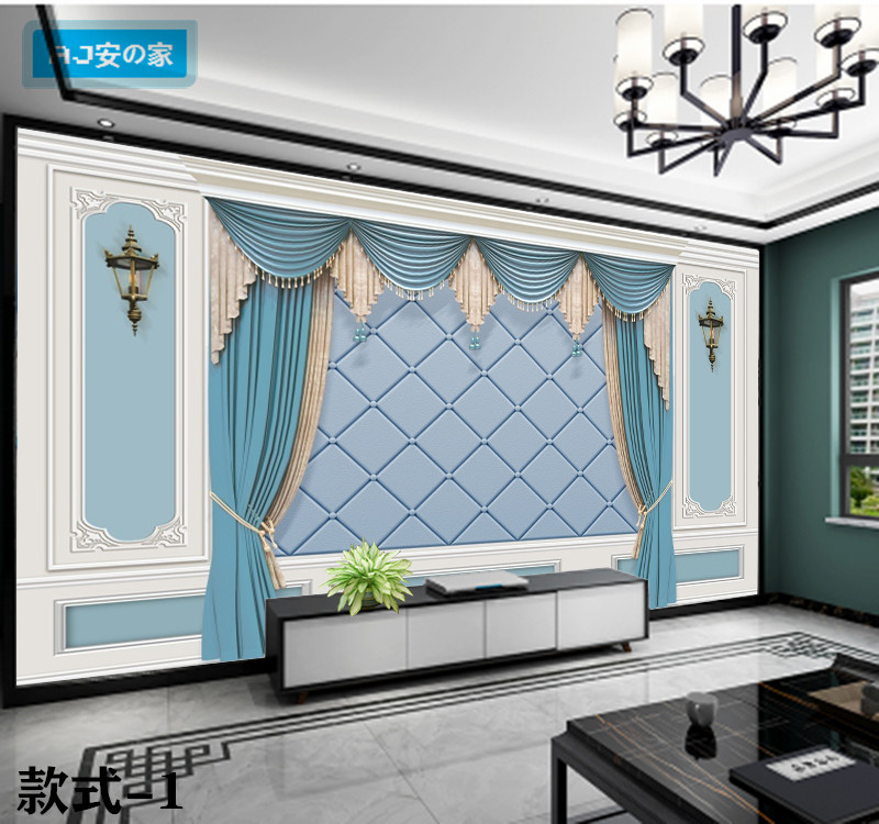 8d European-style curtain shape decorative wall panel guard board living room atmospheric bamboo wood fiber integrated wall panel TV background wall