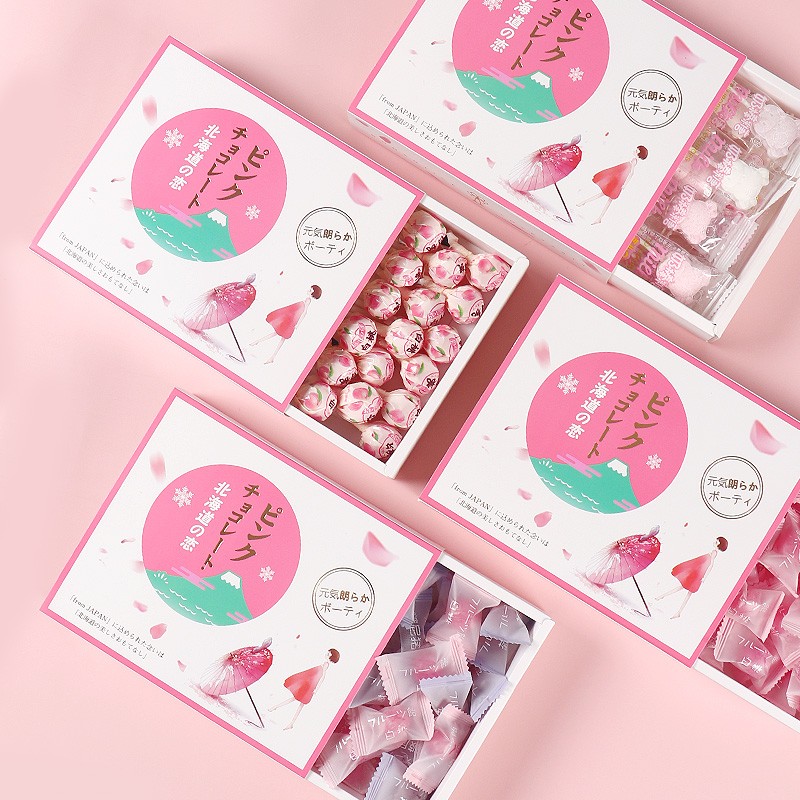 Net red high-value white peach stick candy gift box for men and women small snacks Valentine's Day 520 Tanabata gift
