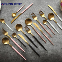 Bo 100 million 100 million 304 stainless steel upscale Portugal Western Dining Cutlery Suit Steak Main Dining Knife Sweet fork spoon