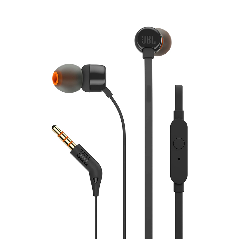 JBL T110 In-ear Style Gaming Headphones K Song Line Control Cell Phone Earplugs Men and Men Generic Noodle Earmmy Heavy Bass