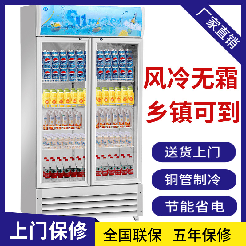 Drinks Refrigerated Display Case No Cream Commercial Fruit Vegetable Convenience Store Supermarket Single Double Door Air-cooled Preservation Cabinet Freezer Freezer