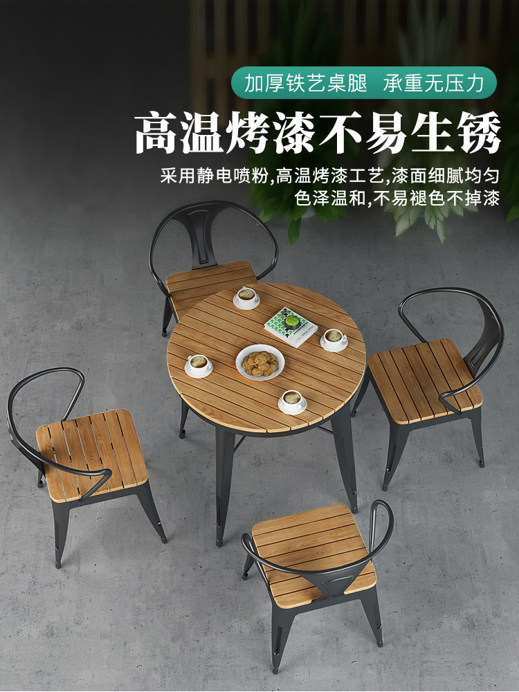 Outdoor Table Chairs Combined Balcony Outdoor Patio Villa Iron Art Small Tea Table Minima Casual Terrace Garden Table and chairs