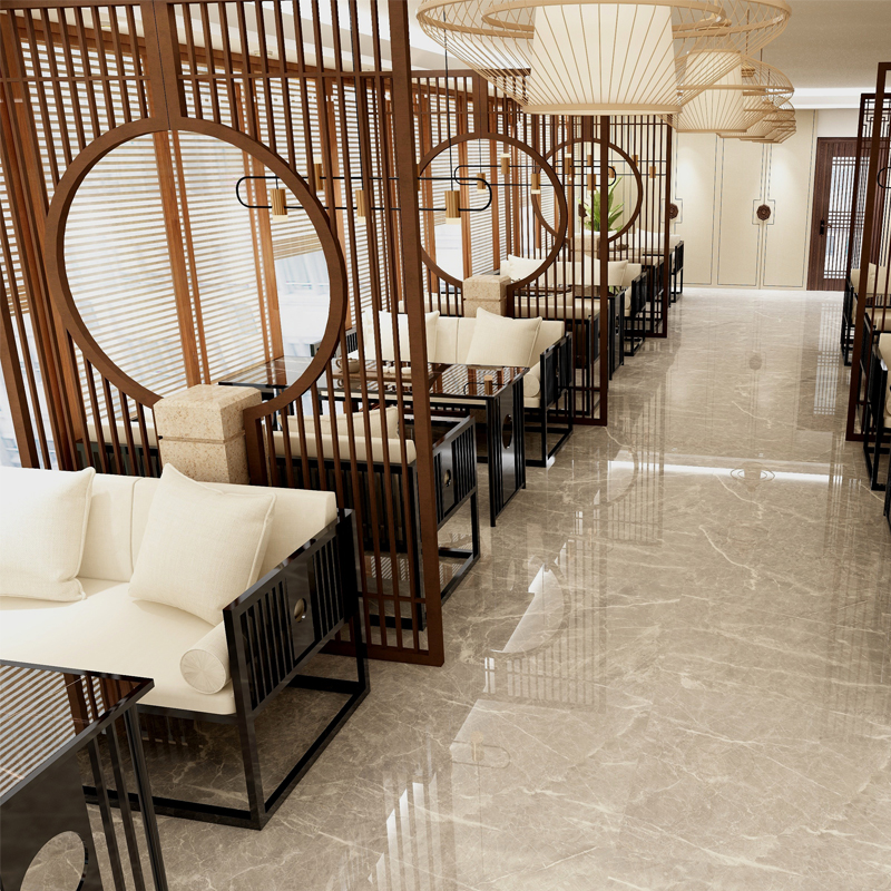 New Chinese Tea House Cassette Table Iron Art Sofa Combination Zen house Dining Room Hotel Bag Box Reception Negotiation Furniture