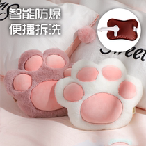 Hot water bag with sleeve rechargeable detachable hand warm pillow can discharge warm water bag for student dormitory with cute plush
