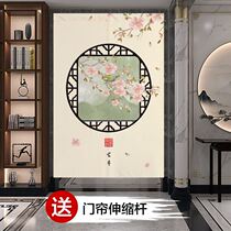 Partition screen hanging curtain entrance partition curtain single door curtain household Four Seasons General rural spring and autumn free punching