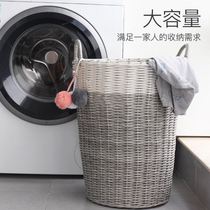Basket storage basket Dormitory bed rattan woven super large capacity to collect toys dirty clothes Desktop debris ideas