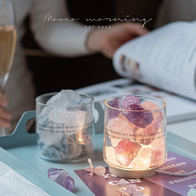 Natural Crystal Diffuser Stone Essential Oil Aromatherapy Night Light Flameless Aromatherapy Goddess Gift Home Indoor Long-Lasting Fragrance