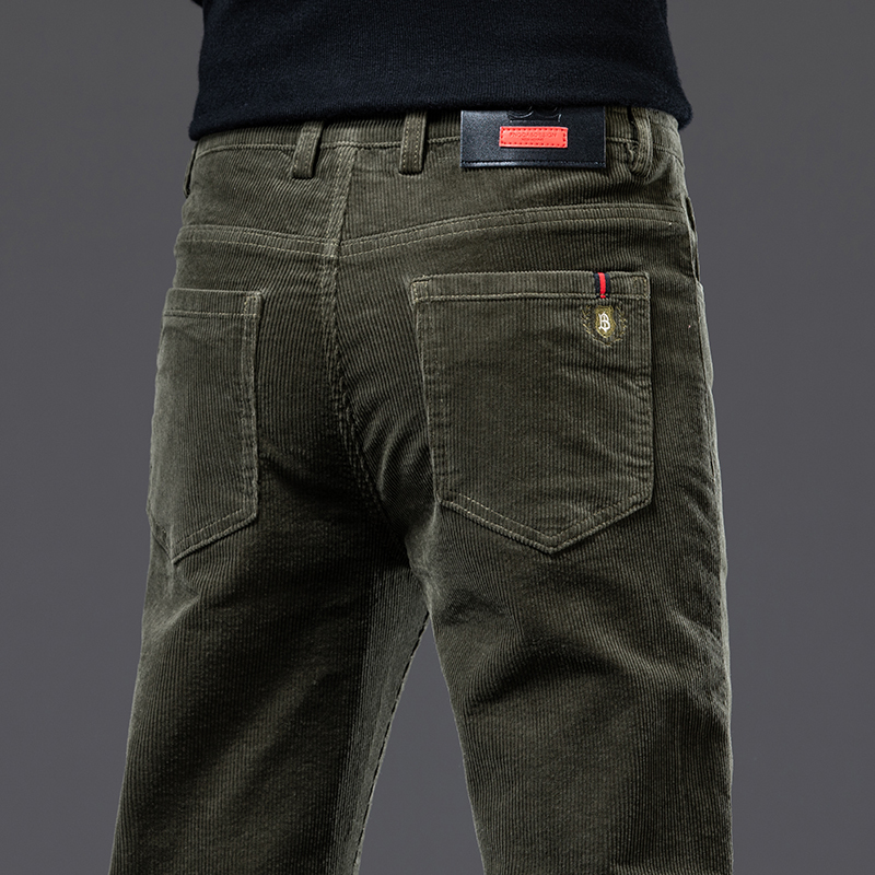 High-End Corduroy Pants for Men, Straight-Leg, Loose Fit, Trendy 2026 New Casual Pants, Autumn and Winter Fleece-Lined Pants
