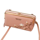 Модная сумка для телефона, бумажник, барсетка, небольшая сумка, изысканный стиль, с вышивкой, в цветочек