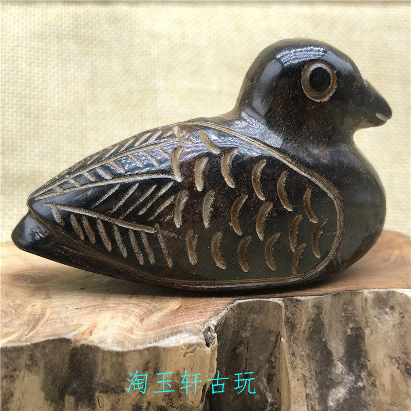 Gaoguyu antique jade collection Xiuyu jade antique old pendant bird pendant old object ornament