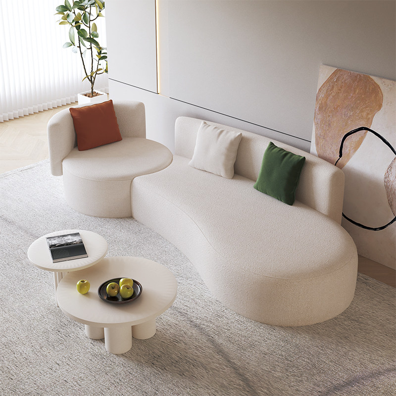 Nordic Fabric Sofa Living Room small family type French cream Lamb Creative Beauty Sauna Sofa Network Red