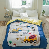 Cotton childrens car excavator quilt cover 1 5 meters boy big cartoon cotton single quilt cover 180x220cm