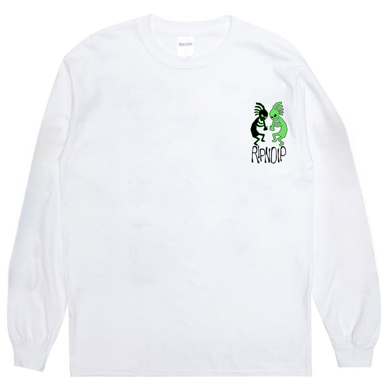 ripndip Хлопковая худи с длинным рукавом футболка с круглым воротом для возлюбленного
