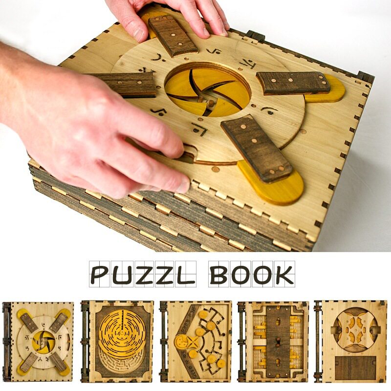 Da Vinci code book puzzle decryption box Huarong Road ten-level difficulty high IQ brain-burning puzzle toys