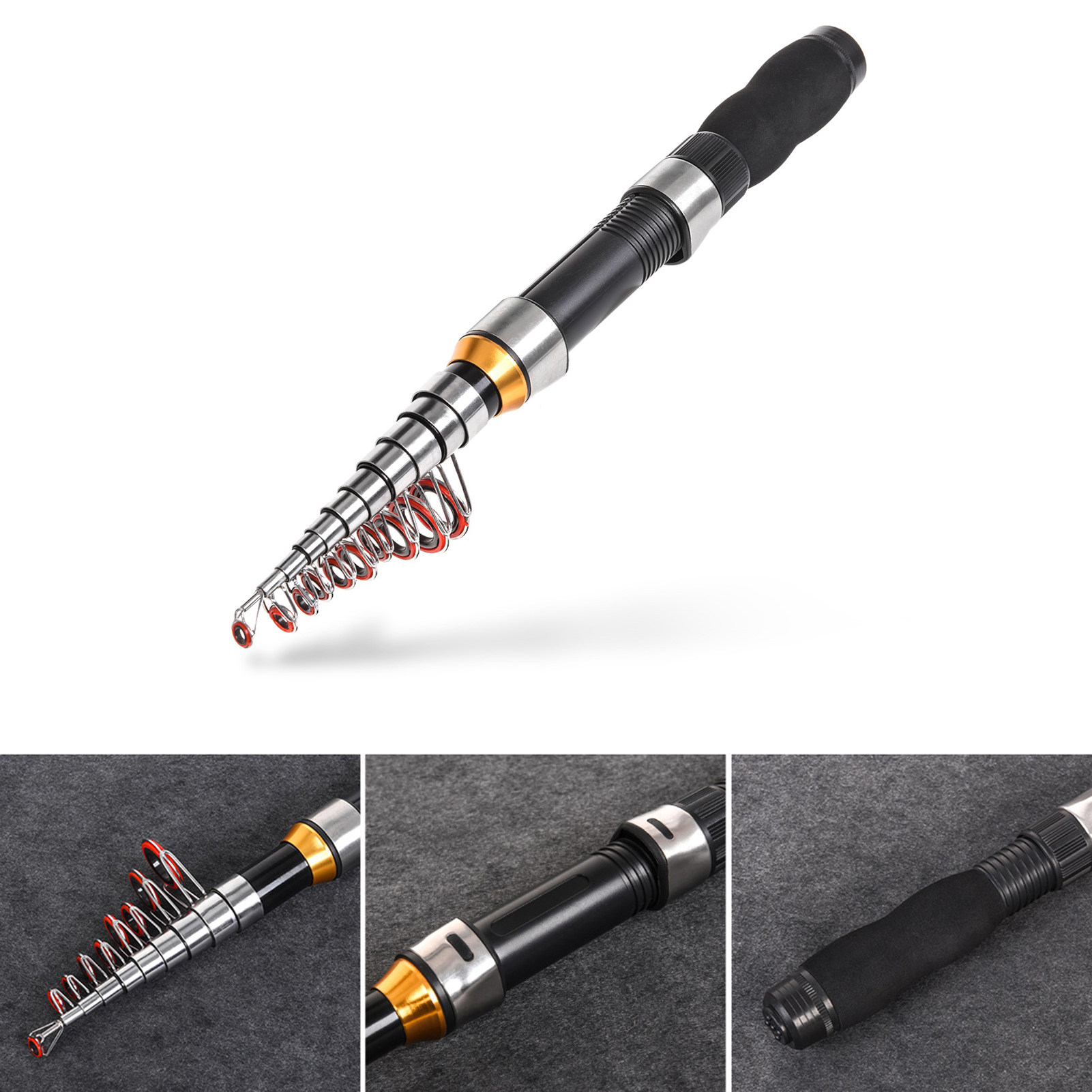 Море удочкой lixada fishing rod reel combo full kit 2.1m/2.3m telescopic