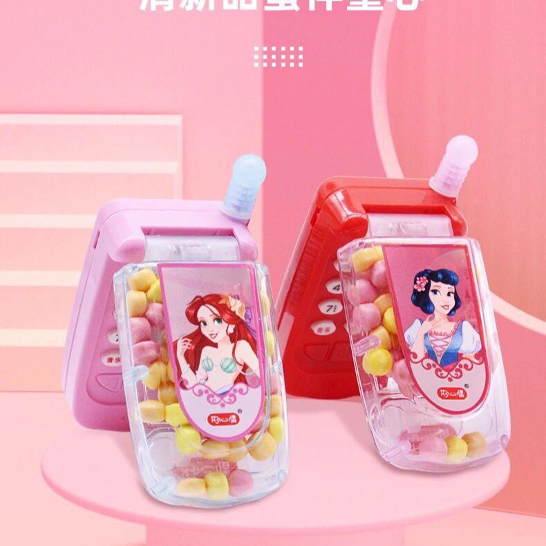 Children's flip phone toy good mood music princess cartoon flash simulation simulation phone good mood baby