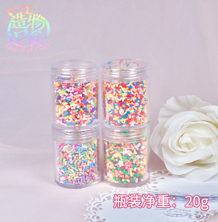 Creator Pocket New Bottled Soft Pottery Food Play Japanese Chocolate Silk Cake Decoration Accessories Sugar Grains