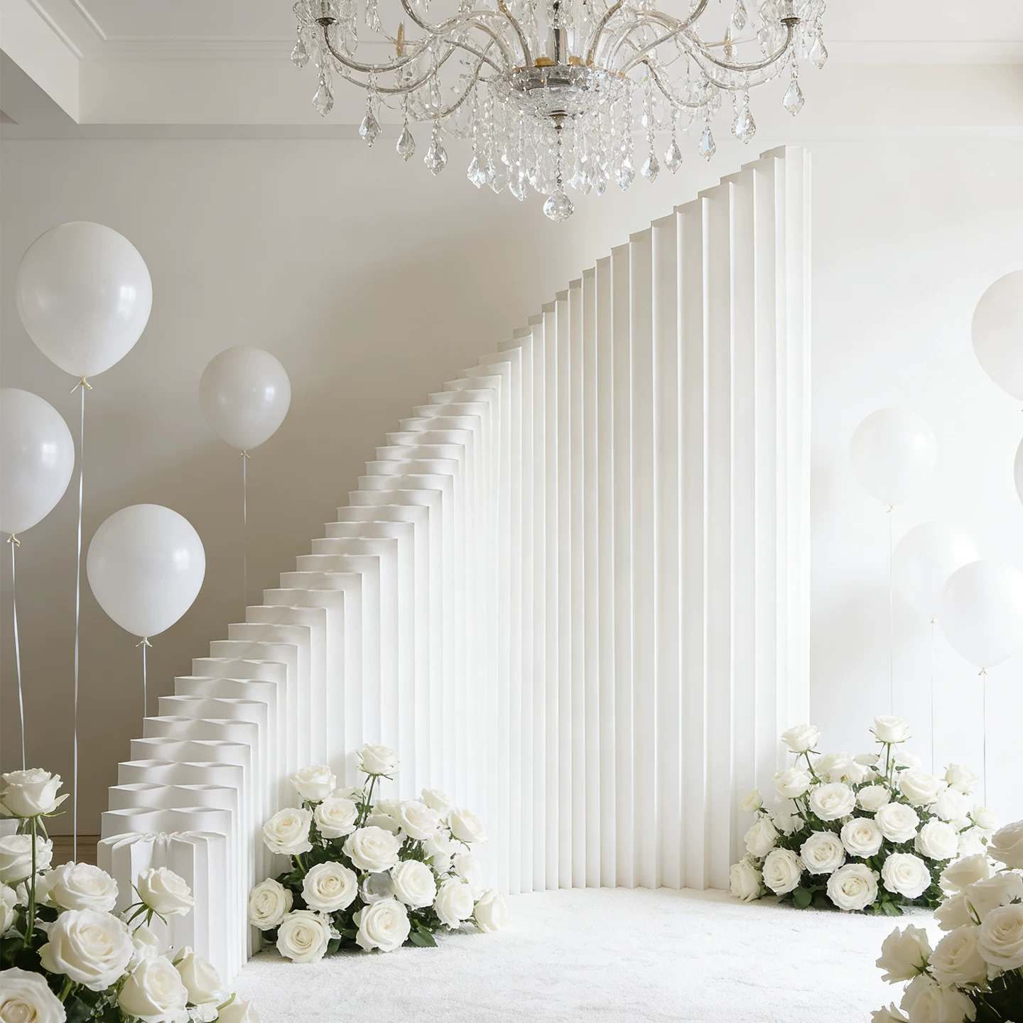 Screen partition wedding props screen folding mobile stairwell triangular staircase oblique sliding background