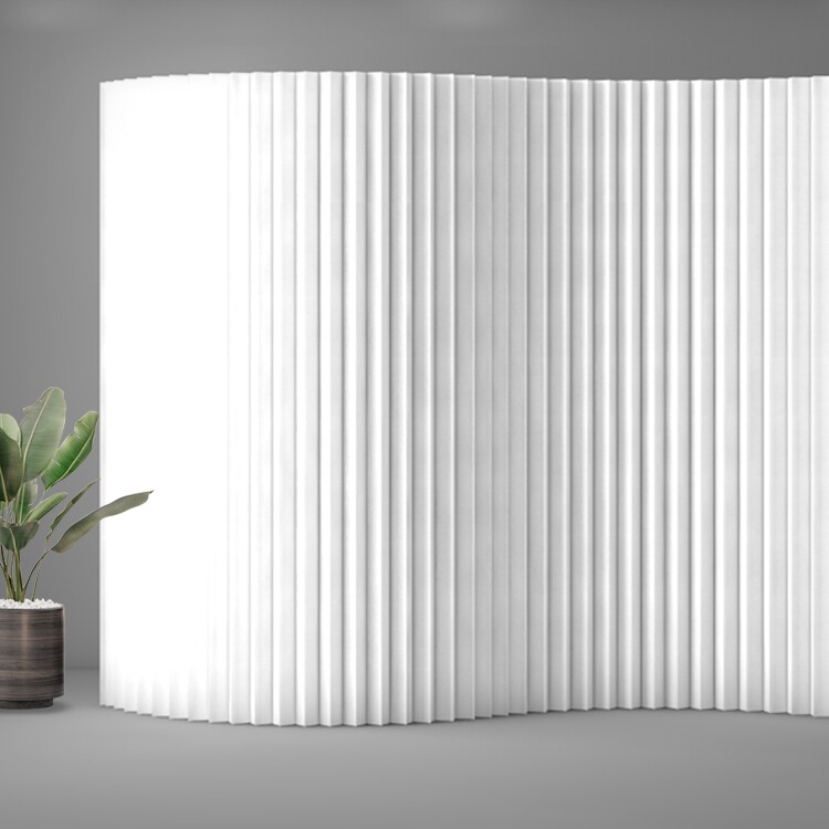 Creative white folding screen partition organ paper wall exhibition hall activity telescopic high partition wall mobile baffle customization