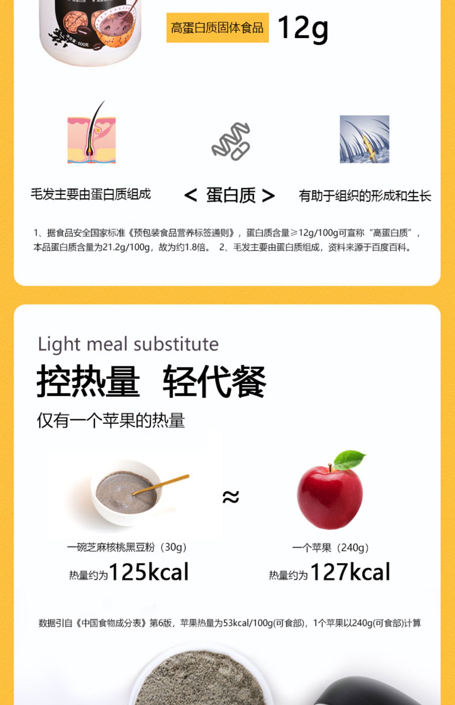 黑芝麻核桃黑豆粉600克